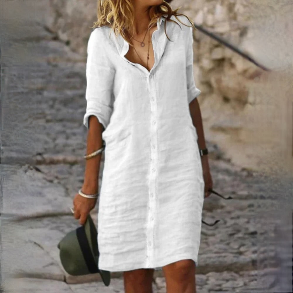 Lilian™ | Women's Cotton-Linen Dress
