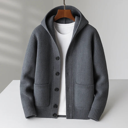 ARLO | CARDIGAN TRICOTÉ À CAPUCHE MAILLE DOUCE