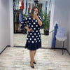 | Women's pleated polka dot dress