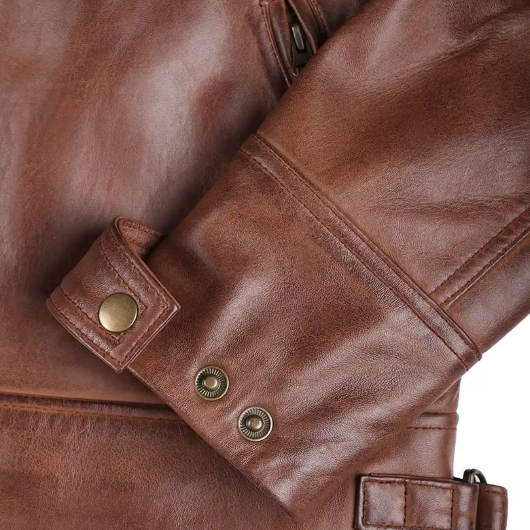 STANLEY | VESTE CAFÉ RACER EN CUIR MATELASSÉ POUR HOMME