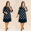 | Women's pleated polka dot dress