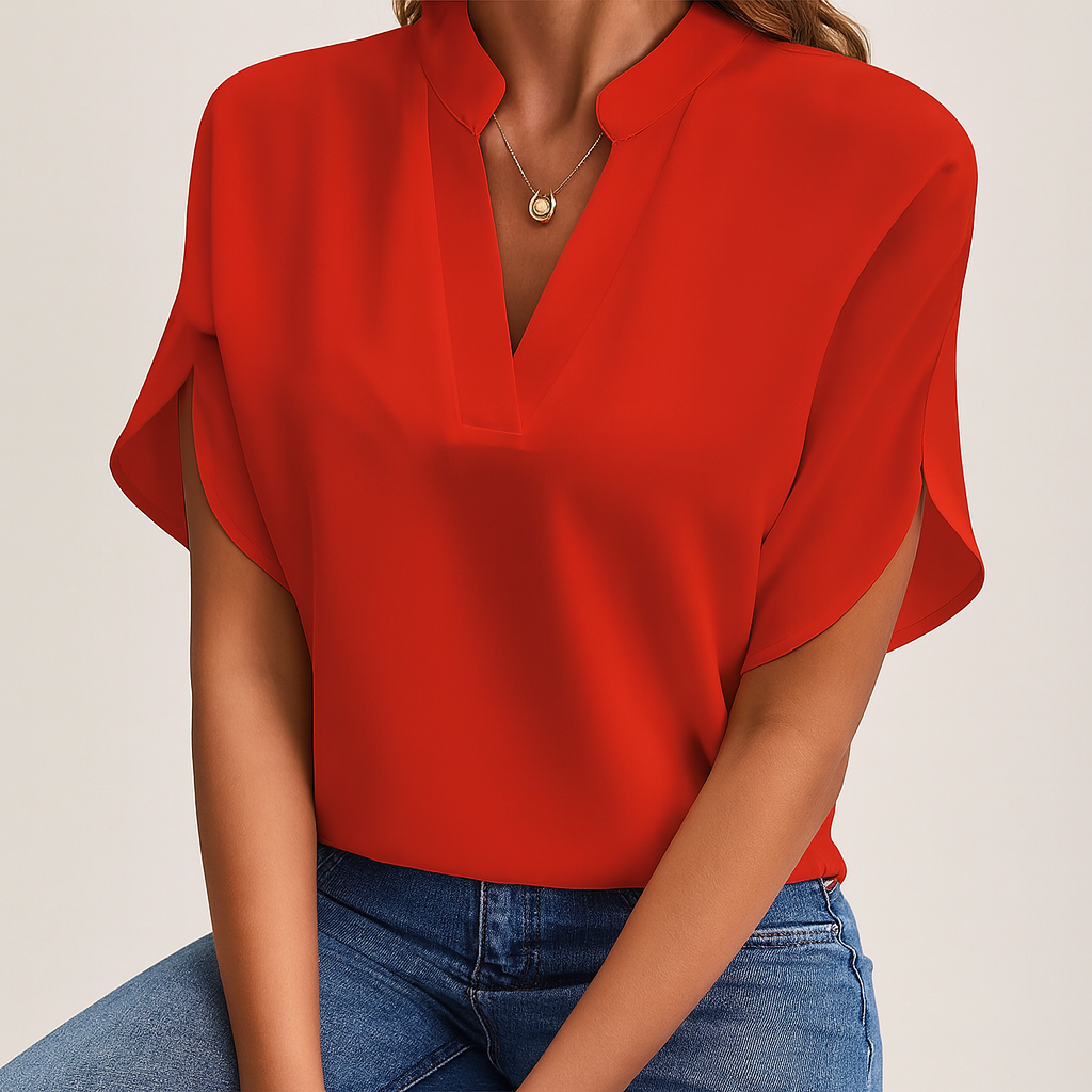 Erica™ | Elegant V-neck Blouse