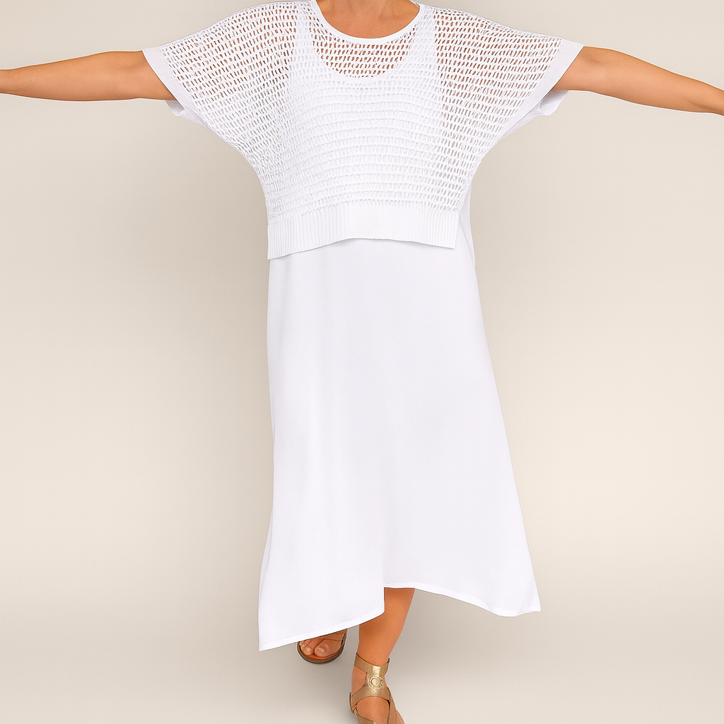 Laurie™ | Midi dress and mesh top set