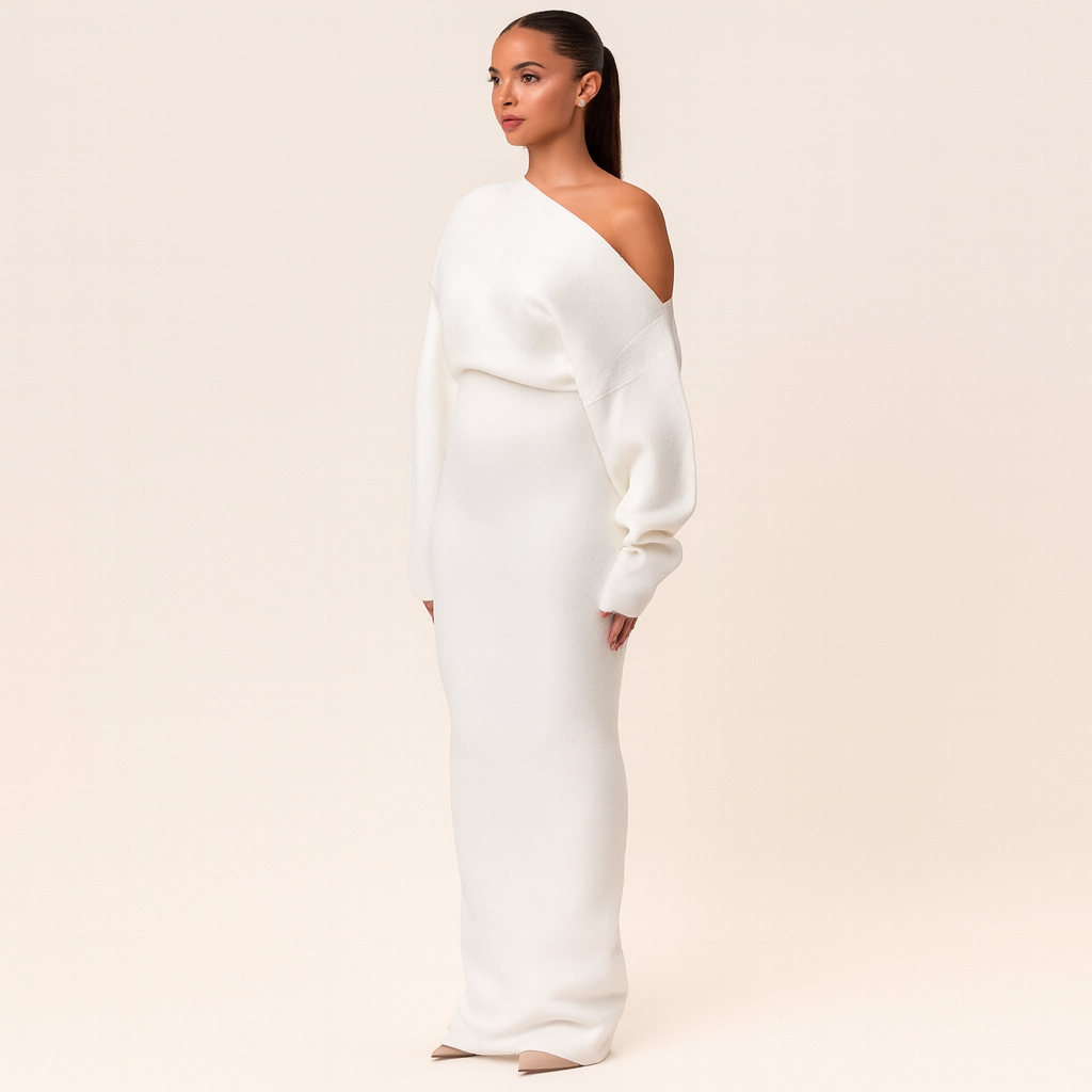 Robe Longue Élégante à Une Épaule