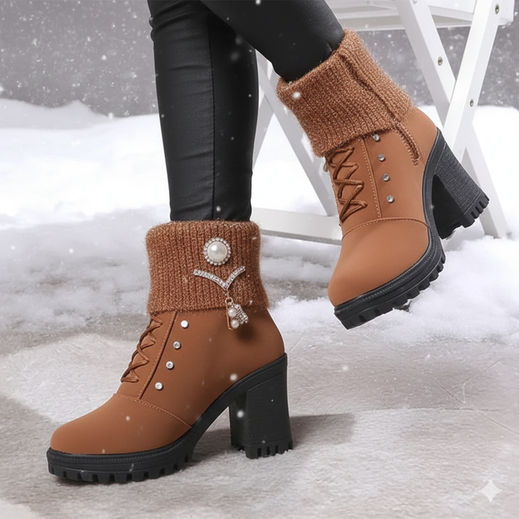 ÉMILIA | BOTTINES FOURRÉES À TALONS ÉLÉGANTES