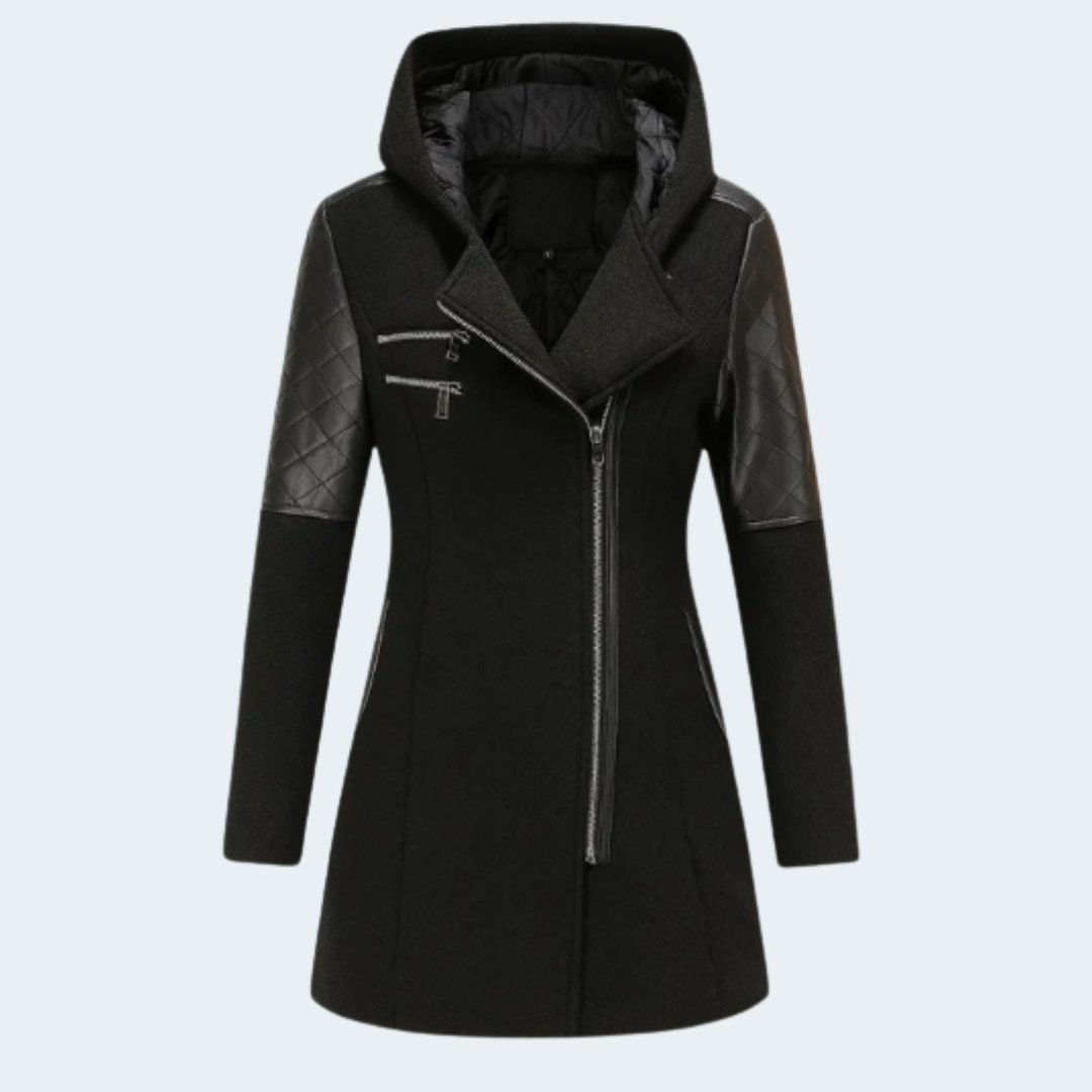 LYANA™ | MANTEAU À CAPUCHE AVEC FERMETURE ÉCLAIR DORÉE