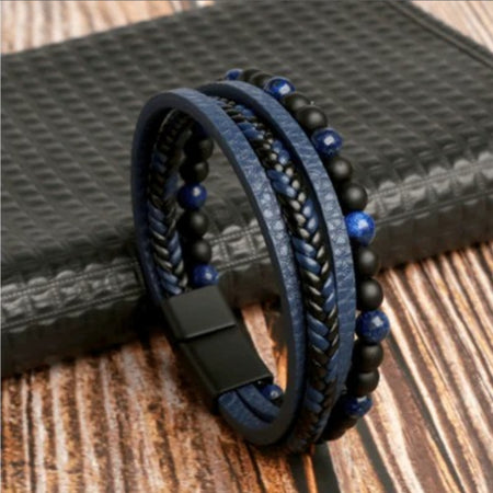 Stylish Men's Leather Bracelet Set